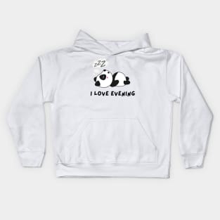 Funny panda I love evening Kids Hoodie